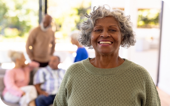 elderly woman smiling