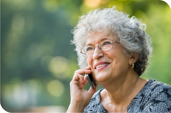 elderly woman on the phone